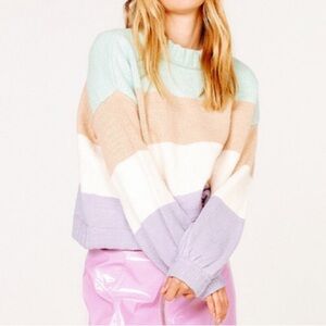 For Love and Lemons XS Hailey Striped Sweater Top